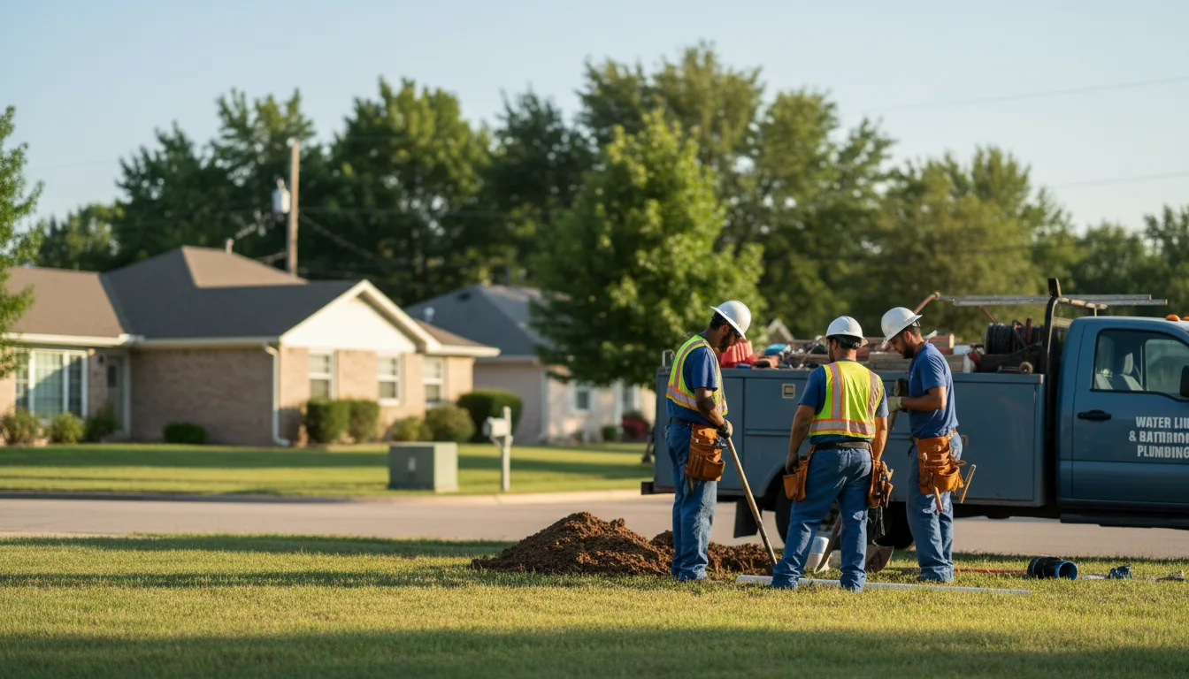 Residential water line and bathroom plumbing service in Gorham, KS